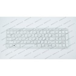 Клавіатура для ноутбука HP (Pavilion: 17-e series) rus, white, з фреймом