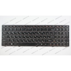 Клавиатура для ноутбука LENOVO (G580, G585, N580, N585, Z580, Z585) rus, black, purple frame