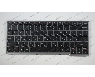 Клавіатура для ноутбука LENOVO (Yoga-1 11, 11S, IdeaPad S210, S215) rus, black, silver frame