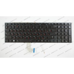 Клавіатура для ноутбука SAMSUNG (RF711, RF712) rus, black, без фрейма, підсвічування клавіш