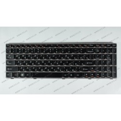 Клавіатура для ноутбука LENOVO (Y570) rus, black, gray  frame