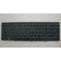 Клавіатура для ноутбука LENOVO (G570, G575, G770, G780, Z560, Z565) rus, black, gray frame