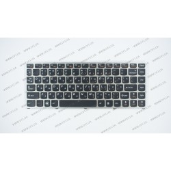 Клавиатура для ноутбука LENOVO (IdeaPad: U460) rus, black, silver frame