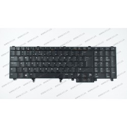 Клавіатура для ноутбука DELL (Latitude: E6520, E6530, E6540, Precision M4600, M6600), rus, black без джойстика, гравірування