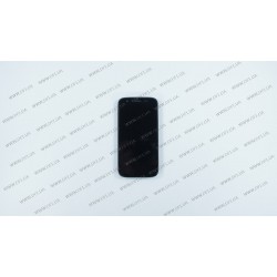 Модуль матрица + тачскрин с рамкой для Motorola XT1032 Moto G, XT1033, XT1036, black, оригинал