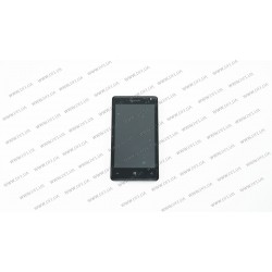Дисплей для смартфона (телефона) Microsoft Lumia 532 DS (Nokia), black (в сборе с тачскрином)(с рамкой)