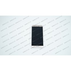 Дисплей для смартфона (телефону) HTC One M9 Plus, (у зборі з тачскріном)(з рамкою), silver