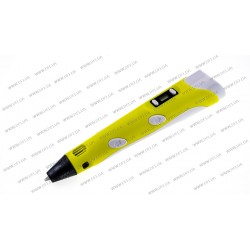 3D ручка DFI модель G2H (пластиковый корпус, сопло 0.7мм, ABS, PLA пластик 1.75мм, цифровой дисплей с регулировкой температуры до 1 градуса (диапазон 160-230 градусов), ручная регулировка скорости подачи, вес 65 грамм), цвет желтый