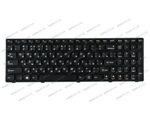 Клавіатура для ноутбука LENOVO (B570, B575, B580, B590, V570, V575, V580, Z570, Z575) rus, black, black frame (оригінал)