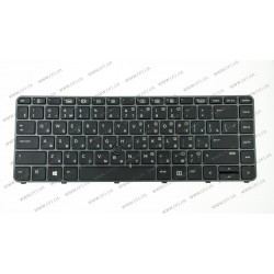 Клавіатура для ноутбука HP (EliteBook: 840 G3) rus,  black frame, підсвічування клавіш, з джойстиком (оригінал)
