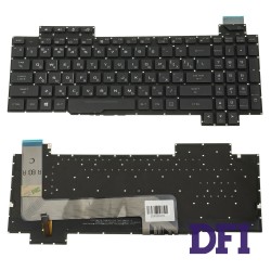 Клавіатура для ноутбука ASUS (GL703VD, GL703VM) rus, black, без фрейма, підсвічування клавіш(оригінал)