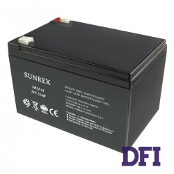 Акумуляторна батарея SUNREX SR12-12, Ємність: 12Ah, 12V, 3.38kg, AGM battery, розміри: 151х99х96мм (ДБЖ UPS)
