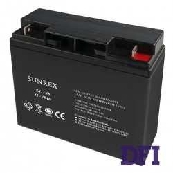 Аккумуляторная батарея SUNREX SR12-18, Емкость: 18Ah, 12V, 5.18kg, размеры: 181х77х167мм (ИБП UPS)