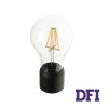 Левітуючий декоративний світильник, нічник Лампочка, black, квадратна підставка