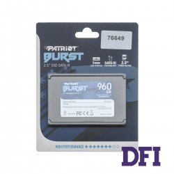 Жесткий диск 2.5 SSD  960Gb Patriot Burst Series, PBU960GS25SSDR, 3D TLC, SATA-III 6Gb/s, зап/чт. - 540/560мб/с
