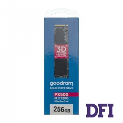 Жорсткий диск M.2 2280 SSD  256Gb Goodram, SSDPR-PX500-256-80, 3D TLC NAND, PCIe NVMe 3.0 x4, зап/чит. - 950/1850Мб/с