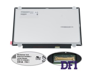 Матриця 14.0 B140HAN02.0 (1920*1080, 30pin(eDP, 220cd/m2 (!!!),  IPS), LED, SLIM (вертикальні вушки), глянець, роз'єм праворуч знизу) для ноутбука