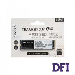 Жорсткий диск M.2 2280 SSD  256Gb Team MP33 Series, PCIe 3.0 x4 with NVMe 1.3, 3D TLC, зап/чит. - 1000/1600Мб/з (TM8FP6256G0C101)