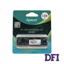 Жесткий диск M.2 2280 SSD 120Gb Apacer AST280, AP120GAST280-1, TLC, SATA-III 6Gb/s, зап/чт. - 470/500Мб/с