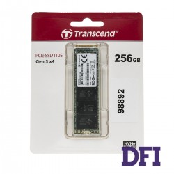 Жесткий диск M.2 2280 SSD  256Gb Transcend MTE110S Series, NVMe PCIe Gen3 x4, 3D NAND TLC, зап/чт. - 800/1600Мб/с (TS256GMTE110S)