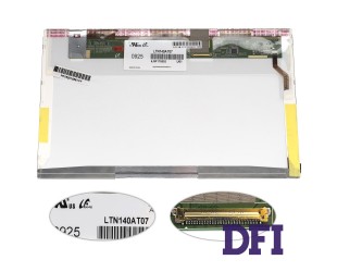 Матриця 14.0 LTN140AT07 100% NEW (1366*768, 40pin, LED, NORMAL, глянцева, роз'єм ліворуч знизу) для ноутбука