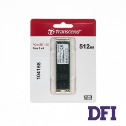 Жорсткий диск M.2 2280 SSD  512Gb Transcend MTE110S Series, NVMe PCIe Gen3 x4, 3D NAND TLC, зап/чит. - 1500/1700Мб/з (TS512GMTE110S)