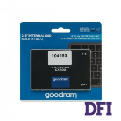 Жесткий диск 2.5 SSD 1Tb Goodram CX400 Series (SSDPR-CX400-01T-G2), TLC 3D, SATA-III 6Gb/s Rev3.0,  зап/чт. - 500/550мб/с