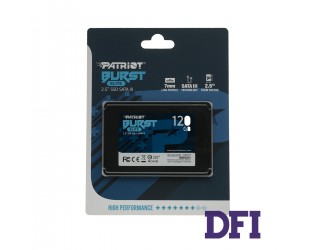 Жесткий диск 2.5 SSD  120Gb Patriot Burst Elite Series, PBE120GS25SSDR, 3D QLC, SATA-III 6Gb/s, зап/чт. - 320/450мб/с