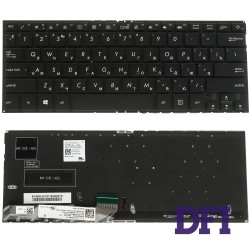 Клавіатура для ноутбука ASUS (UX430 series) rus, black, без фрейма, підсвічування клавіш