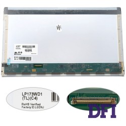 Матриця 17.3 LP173WD1-TLC4 (1600*900, 40pin, LED NORMAL, глянцева, роз'єм ліворуч знизу) для ноутбука (renew)