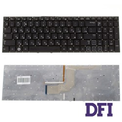 Клавиатура для ноутбука SAMSUNG (RC508, RC510, RC520, RV509, RV511, RV513, RV515, RV518, RV520) rus, black, без рамки, подсветка клавиш