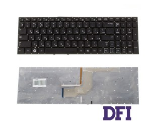 Клавиатура для ноутбука SAMSUNG (RC508, RC510, RC520, RV509, RV511, RV513, RV515, RV518, RV520) rus, black, без рамки, подсветка клавиш