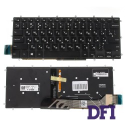 Клавиатура для ноутбука DELL (Inspiron: 5378), rus, black, без фрейма, подсветка клавиш (WHITE)