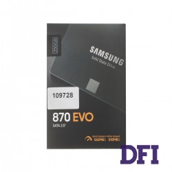 Жорсткий диск 2.5 SSD  250Gb Samsung, 870 EVO series, MZ-77E250BW, V-NAND 3bit MLC, SATA-III 6Gb/s, зап/чит. - 540/560мб/с