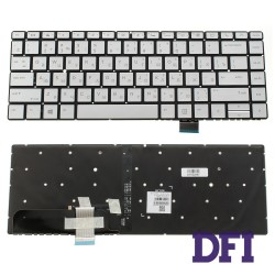 Клавіатура для ноутбука HP (EliteBook X360 1040 G5 G6) rus, silver, без фрейма, підсвічування клавіш(оригінал)