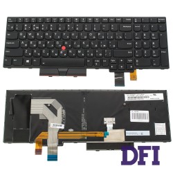 Клавіатура для ноутбука LENOVO (ThinkPad: T570, T580) rus, black, підсвічування клавіш