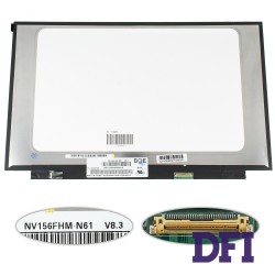 Матрица 15.6 NV156FHM-N61 (1920*1080, 30pin(eDP, 300cd/m2 (!!!), IPS, цветопередача: 72% sRGB), LED, SLIM(без планок и ушек), матовая, разъем справа внизу) для ноутбука