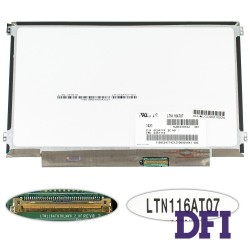 Матриця 11.6 LTN116AT07 (1366*768, 40pin, LED, SLIM (горизонтальні вушки), матова, роз'єм праворуч знизу) для ноутбука (renew)