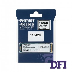 Жесткий диск M.2 2280 SSD  512Gb Patriot Scorch Series, PS512GPM280SSDR, Phison PS5008-E8, NVMe1.3 PCIe3.0 x4, 3D NAND TLC, зап/чт. - 950/1700мб/с