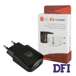 Зарядний пристрій Huawei USB 2.0A , чорний + microUSB кабель