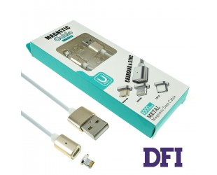 Кабель магнитный DM-M12, Lightning для iPhone, gold/white (магнитный)