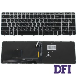 Клавиатура для ноутбука HP (EliteBook: 850 G4) rus, black, подсветка клавиш, без джойстика, silver frame
