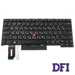 Клавіатура для ноутбука LENOVO (ThinkPad: T490s, T495s) rus, black, без фрейма, підсвічування клавіш