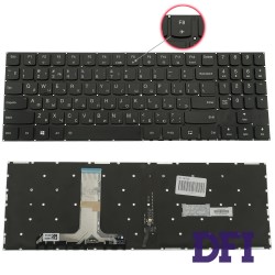 Клавіатура для ноутбука LENOVO (Legion: Y530-15) rus, black, без фрейма, підсвічування клавіш(оригінал) (black bezzel)