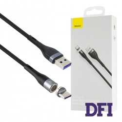 Кабель Baseus Zinc Magnetic Safe Fast Charging USB to Type-C 5A 1m Gray+Black (магнитный)
