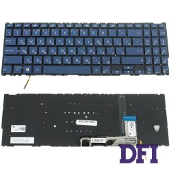Клавиатура для ноутбука ASUS (UX533 series) rus, dark blue, без фрейма, подсветка клавиш (ОРИГИНАЛ)