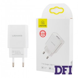 Сетевое зарядное устройство Usams US-CC075 T18 Single USB Travel Charger (EU) White