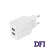 Сетевое зарядное устройство Usams US-CC090 T24 2.1A Dual USB Travel Charger (EU) White