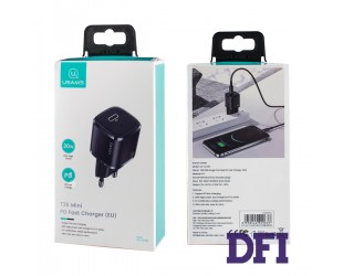 Зарядний пристрій Usams US-CC124, T36, 20W, Super Si PD Fast Charger(EU), Black