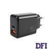 Сетевое зарядное устройство Usams US-CC133 T40 QC3.0+PD Digital Display Fast Charger (EU) Black